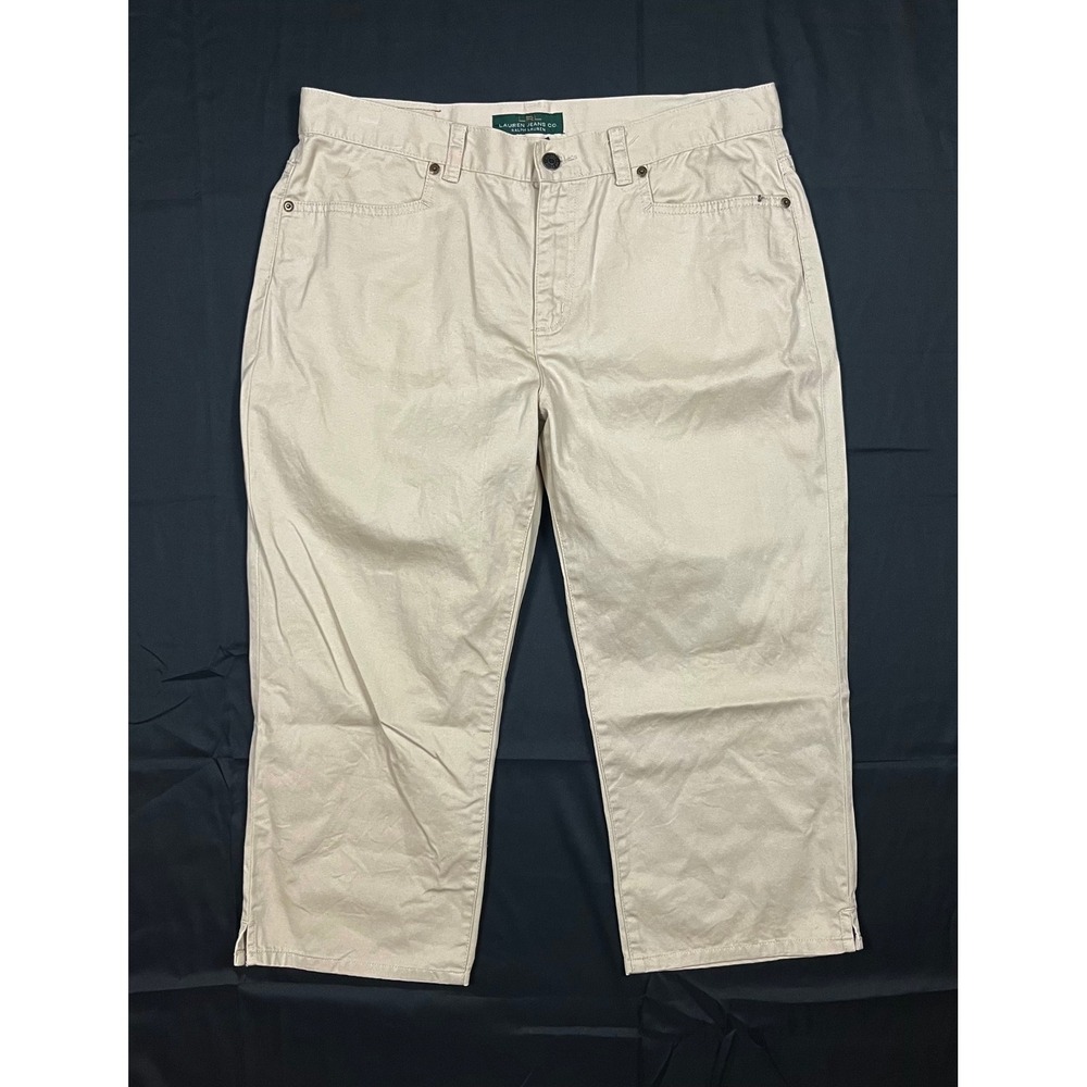 Y2K Lauren Jeans Co Ralph Lauren Womens Size 12 Classic Midcalf Beige Pants
